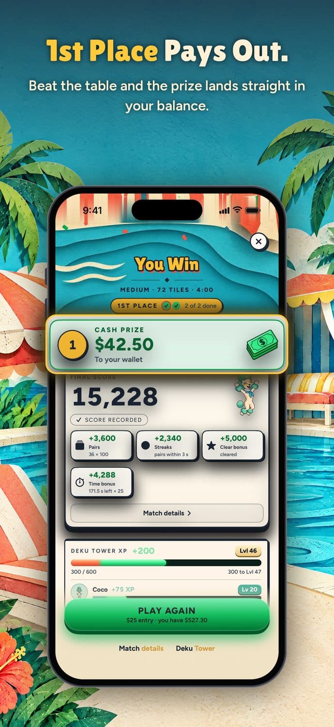 First place pays out